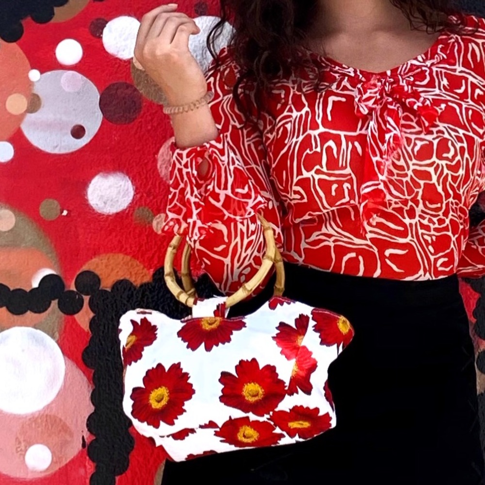 🌺🦜Bamboo handled purse🍍🌴🍹